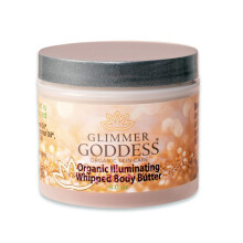 GLIMMER GODDESS Mantequilla corporal batida orgαnica - Brillo sutil de oro rosa de nivel 1 - Cuidado de la piel hidratante y nutritivo con ingred
