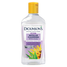 Dickinson's Micellare Cleansing Witch Hazel Un detergente per la pelle e toner per la raffineria di pori di rimodellamento all-in-1; Alcol senza aloe