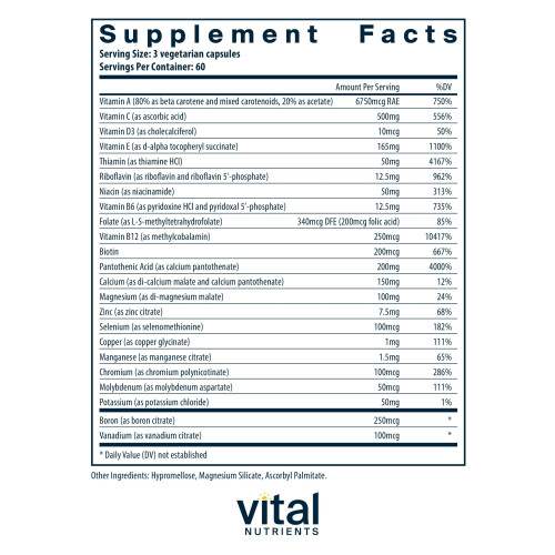 Vital Nutrients Multi-Nährstoffe (Ohne Eisen & Jod) 1