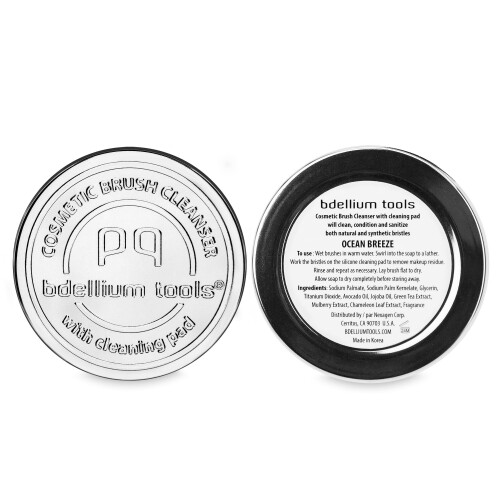 Bdellium Tools Cosmetic Brush Cleanser (Solid Brush Soap) with Cleaning Pad - Ocean Breeze Scent (Blue) 2