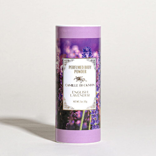 P corporal sem talco perfumado com lavanda inglesa P corporal perfumado Camille Beckman 3 onas 1