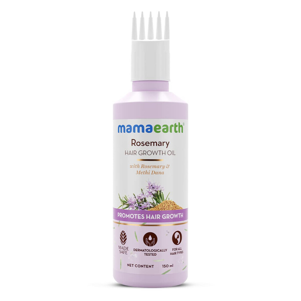 Mamaearth Rosemary Hair Growth Oil | Control Hair Fall & Strengthens Weak Follicles | Scalp Care With Methi Dana For Strong Roots | 5.07 Fl Oz (1