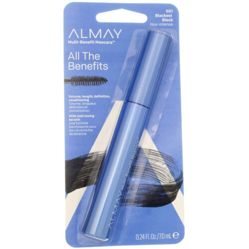 Almay One Coat Multi-Benefit Mascara Blackest Black 0,24 ona fluida (pacote com 2) 1