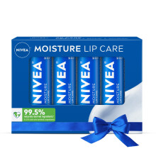 NIVEA Moisture Lip Care Lippenbalsamstift mit Sheabutter, Jojobal und Avocadol, 0,17 Unzen, 4er-Packung