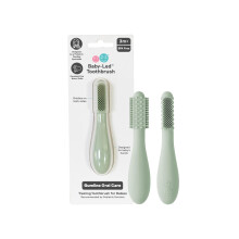 ezpz Baby-Led Toothbrush - 3 Months+ 100% Silicone Infant Toothbrush with Sensory Bumps - Cleans Gums + New Teeth - Improves Hand-to-Mouth Coordi