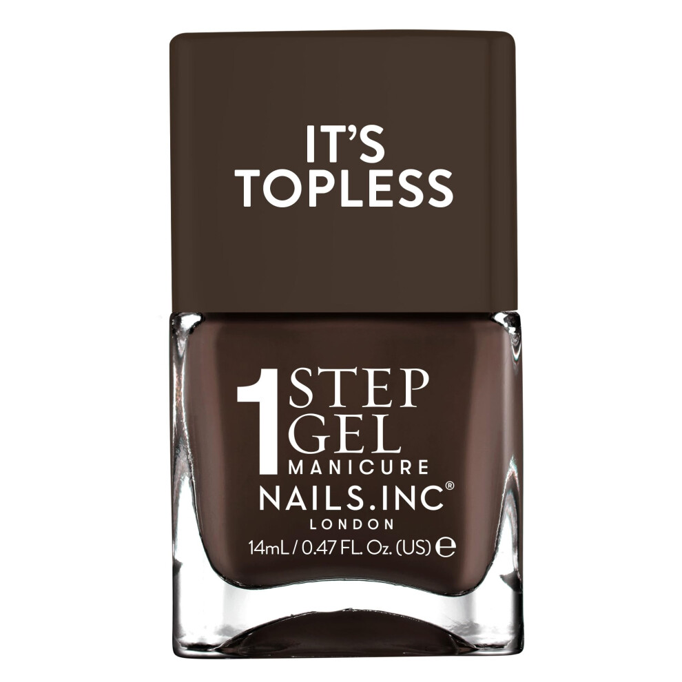 Nails Inc It's Topless Gel Nail Polish 4-In-1 Base Coat Treatment Color & Top Coat Long Lasting Strong Chip Free Nails Glossy Salon Qualit