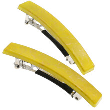 Camila Paris CP3043 Clip per Capelli Francesi, Set di 2, Giallo, Clip Resistenti per Donne