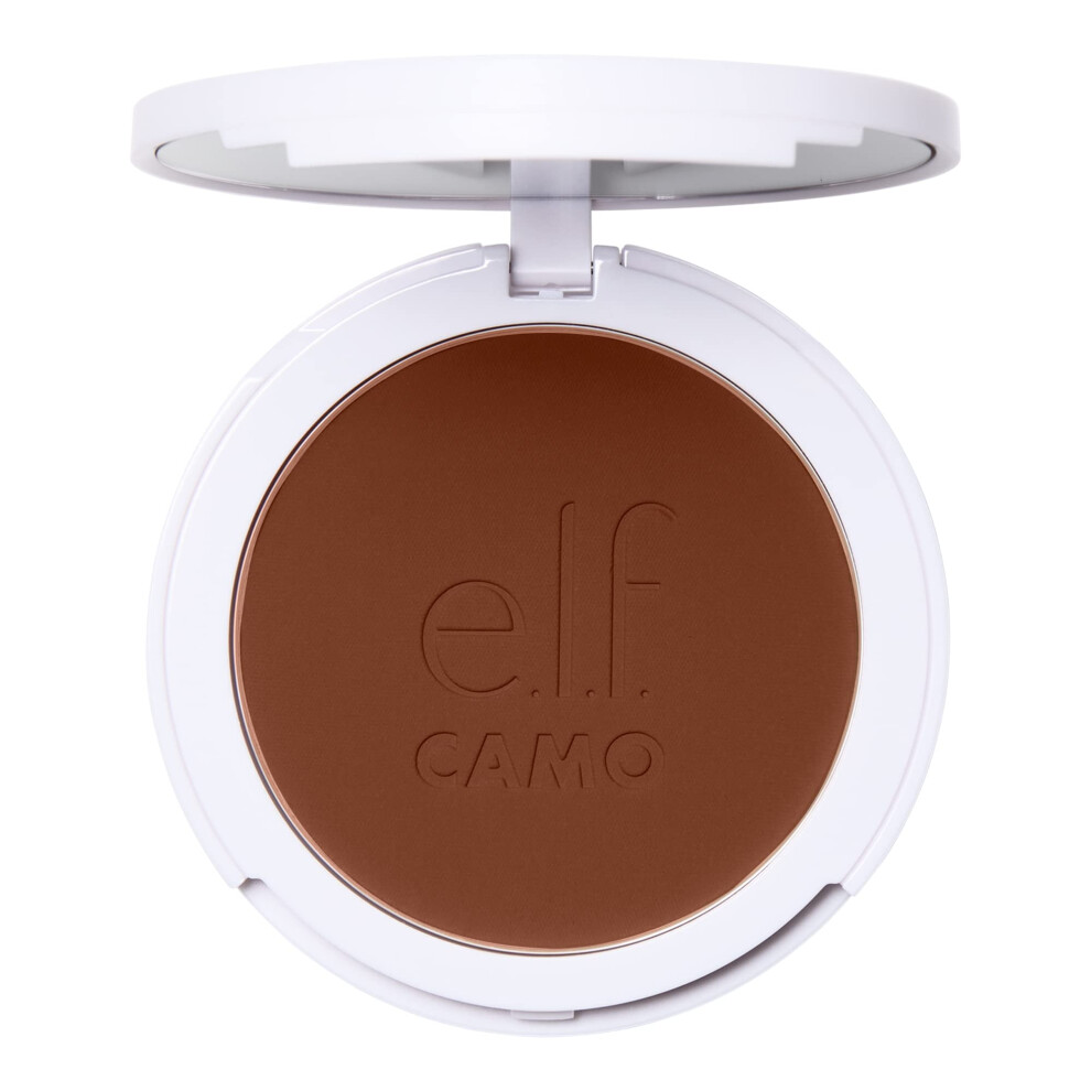 E.l.f. Camo Powder Foundation, Lightweight, Primer-Infused Buildable & Long-Lasting Medium-To-Full Coverage Foundation, Rich 610 N