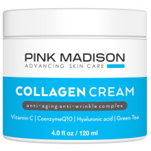 Pink Madison Hautstraffende Kollagen-Serumcreme mit Hyaluronsure, Anti-Aging-Gesichtsbehandlung, feine Linien, Falten, Mnner und Frauen, 4-Unzen-Gl