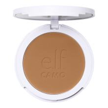 e.l.f. Camo Powder Foundation, Lightweight, Primer-Infused Buildable & Long-Lasting Medium-to-Full Coverage Foundation, Medium 370 N