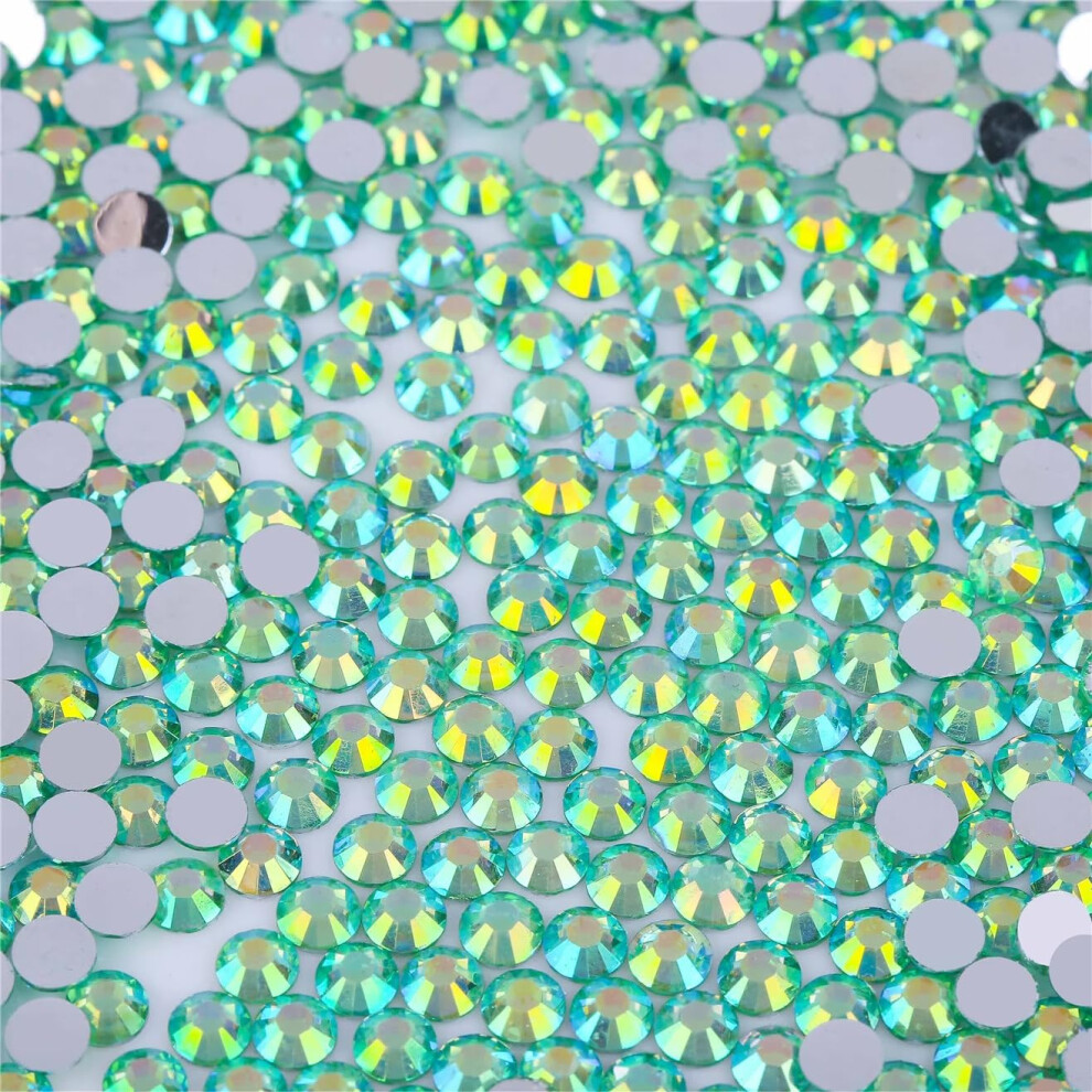 500 Stuks SS30 6mm Plaksteen AB Steentjes Helder Glas Ronde Edelstenen Kristallen voor Nail Art DIY Ambachten Kleding Schoenen Tassen (Lichtgroen)
