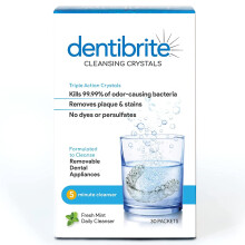 Dentibrite Crystals Cleaner per Apparecchi Dentali Rimovibili - Invisalign, Fissatori, Dentiere