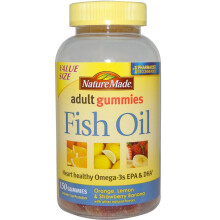 Nature Made Fish Oil Gummies 150 Softgels Value Size with Heart-Healthy Omega 3s 57 mg in Delicious Strawberry Lemon & Orange