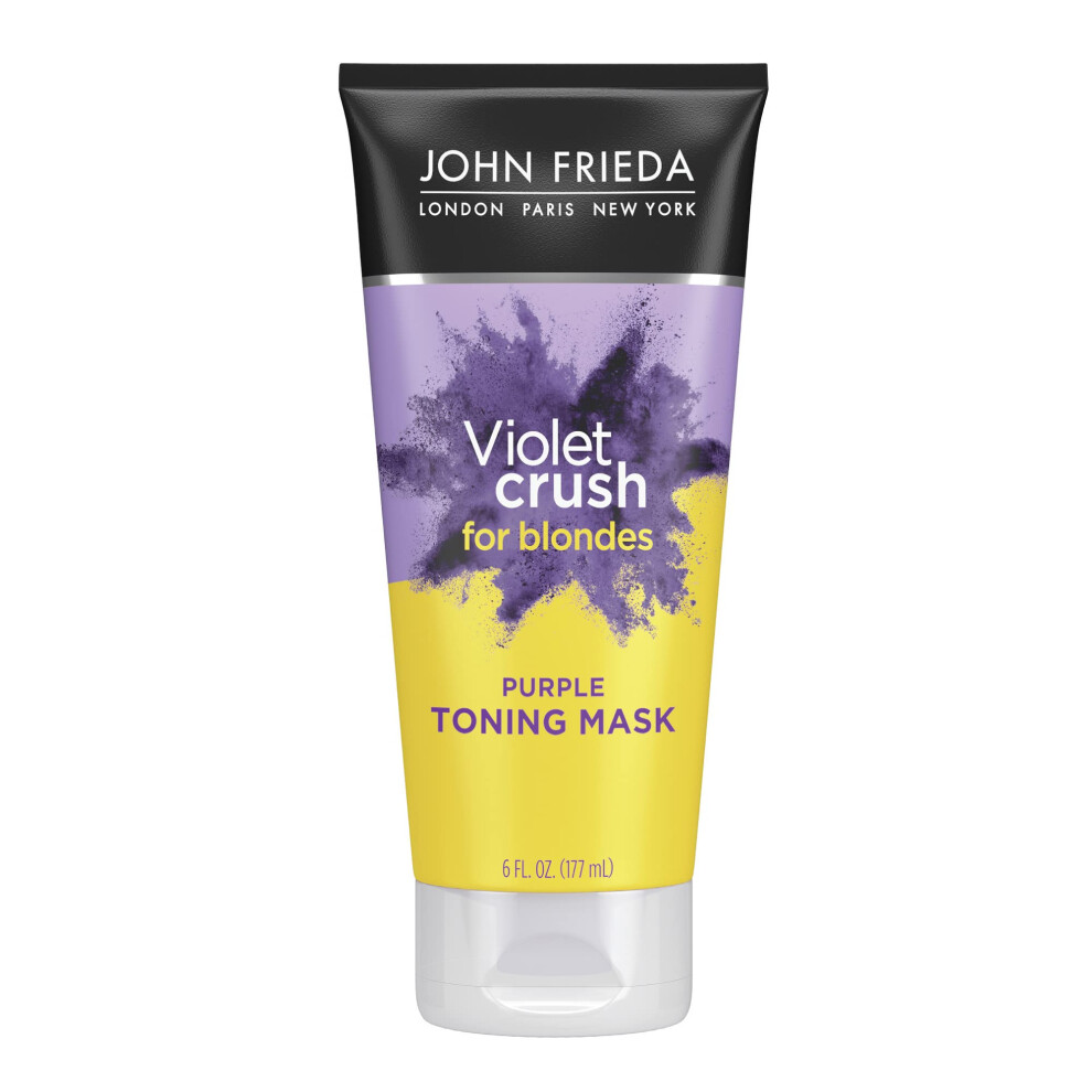 John Frieda Purple Shampoo  Violet Crush Purple Toner Mask for Blonde Hair  Deep Conditioning Treatment  SLES/Sulfate and Paraben Free  Cruelty F