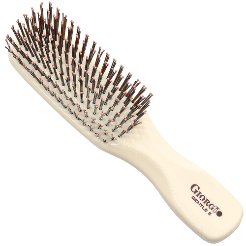 Giorgio GIO2IVY Ivory Escova de cabelo desembaraadora de toque suave de 6,25 polegadas para homens, mulheres e crianas. Cerdas macias para cour