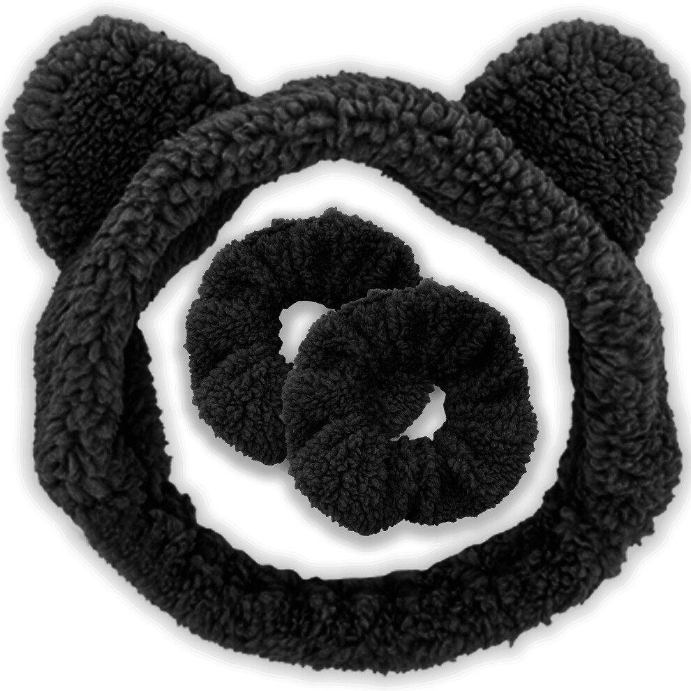 Frog Sac Unisex Spa Headband For Washing Face Teddy Bear Skincare Makeup Headbands With Wrist Bands Girls Fluffy Facewashing Skin Care Make Up Animal