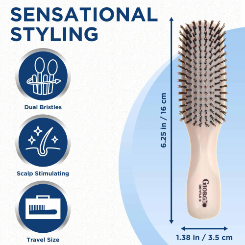 Giorgio GIO2IVY Ivory Escova de cabelo desembaraadora de toque suave de 6,25 polegadas para homens, mulheres e crianas. Cerdas macias para cour 1