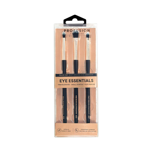 Sada štětců Profusion Cosmetics Eye Essential 3 ks 1