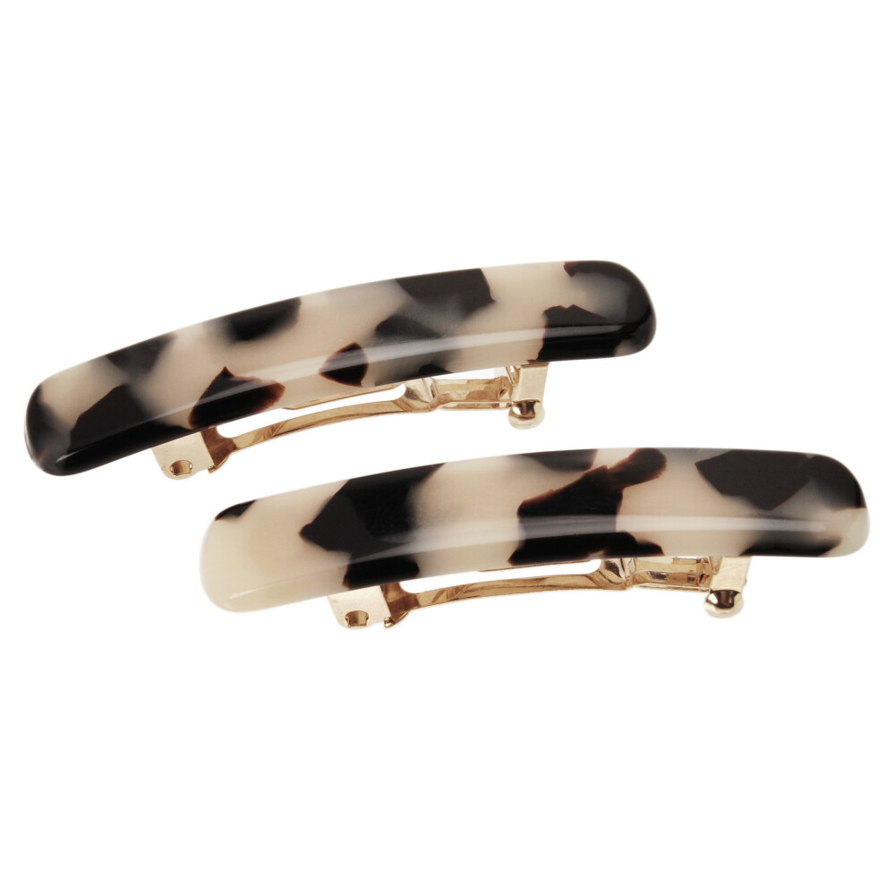 France Luxe Mini Rectangle Barrette Ivory Tokyo Set Of 2 - Classic French Design For Everyday Wear