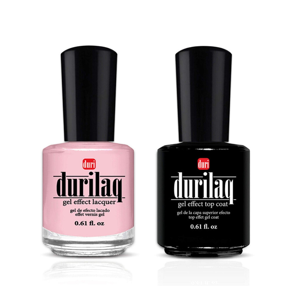 Duri Durilaq D501 Wedding Vows Light Pink Opaque Gel Effect Lacquer And Top Coat 0.61 Fl.oz. Each