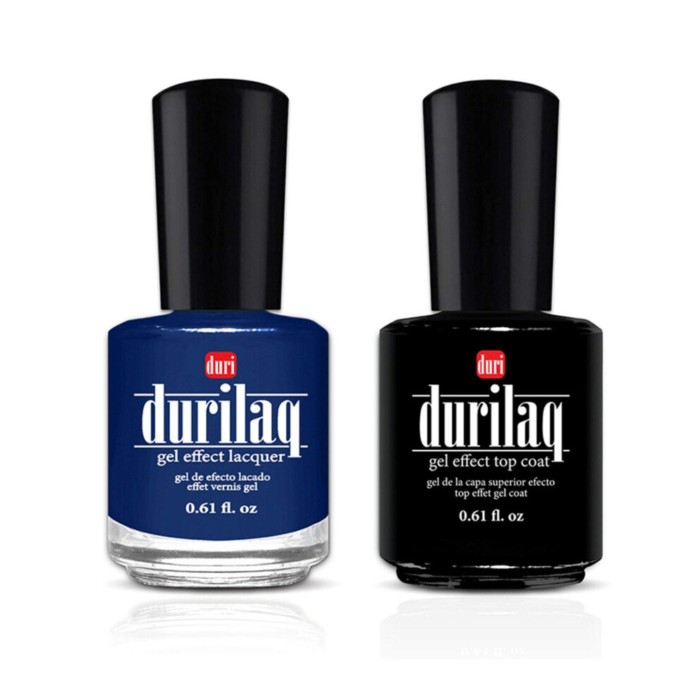 Duri Durilaq Duo690 Blue Cake Royal Blue Gel Effect Lacquer And Top Coat Duo 0.61 Fl. Each