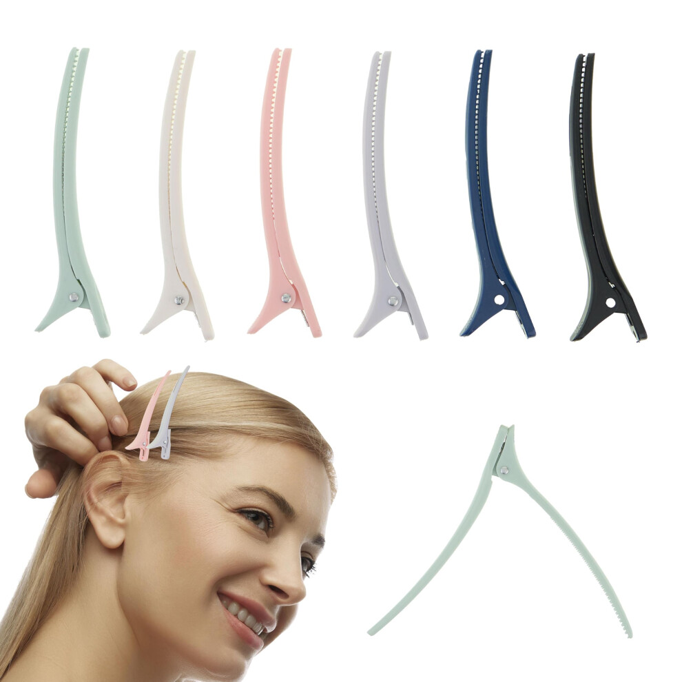 Expressions 6Pc Blow Dry Hair Clips Set - Heat Resistant Blowout Clips Durable Hair Clips No Crease Hair Clips For Blowdrying (Assorted Colors)