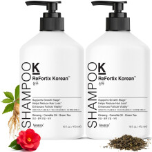 VANIDOX ReFortix Koreaanse shampoo- en conditionerset verrijkt met ginseng groene thee en camelia-olie ondersteunt de groeifase en helpt haaruitv