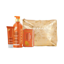MAKARI Extreme Argan & Karottenöl 3-teiliges Geschenkeset - Peelingseife, Körperlotion & Gesichtscreme für alle Hauttypen