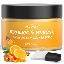 Crcuma esfoliante para rosto, vitamina C, limpador facial, microdermoabraso, esfoliante facial, espuma de limpeza, remoo de cravos, acne, hid
