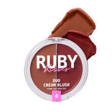 Ruby Kisses Duo Cream Blush Glattes, natrlich aussehendes, langanhaltendes Gesichts-Make-up-Rouge fr Wangen, Lippen und Augen, aufbaubar und mischb