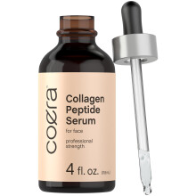 Coera Collagen Peptide Serum for Face | 4 fl oz | with Verisol | Professional Strength Formula | Free of Parabens, SLS, & Fragrances | Packaging May V