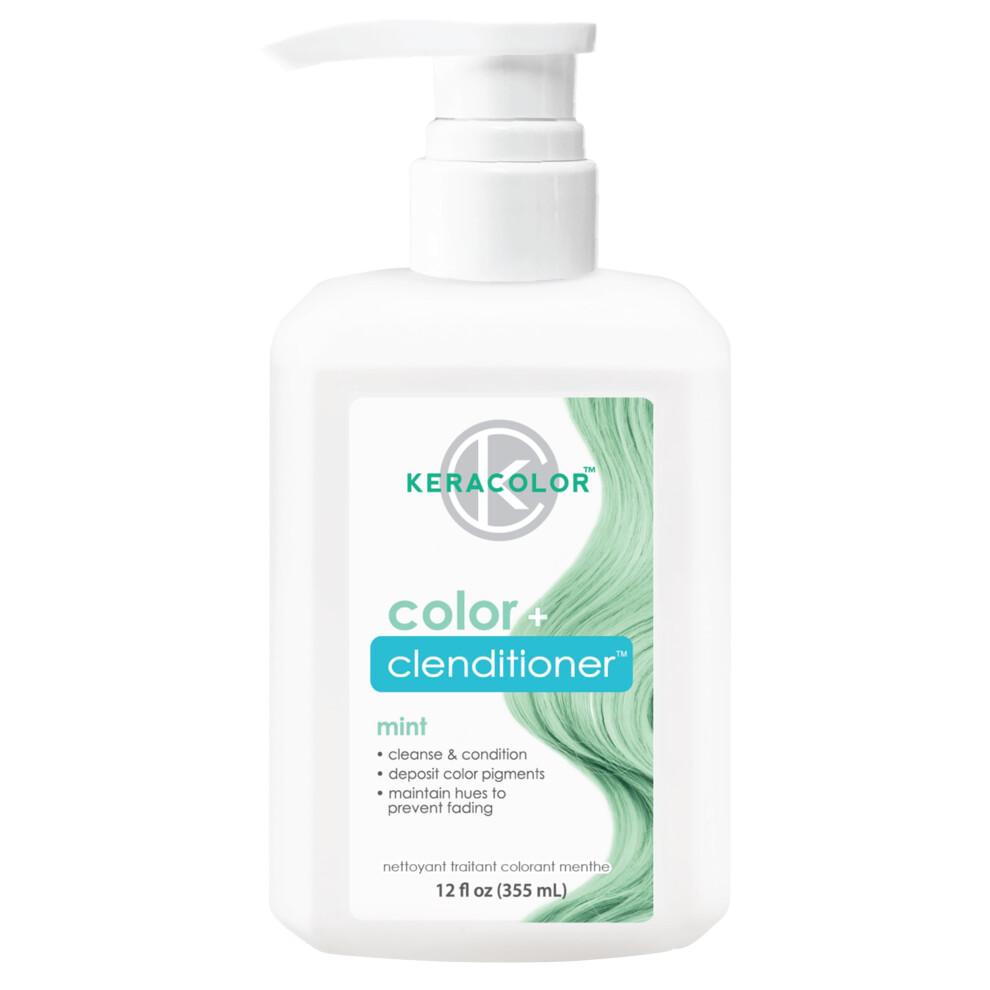 Keracolor Clenditioner Mint Hair Dye - Semi Permanent Hair Color Depositing Conditioner Cruelty-Free 12 Fl. Oz.