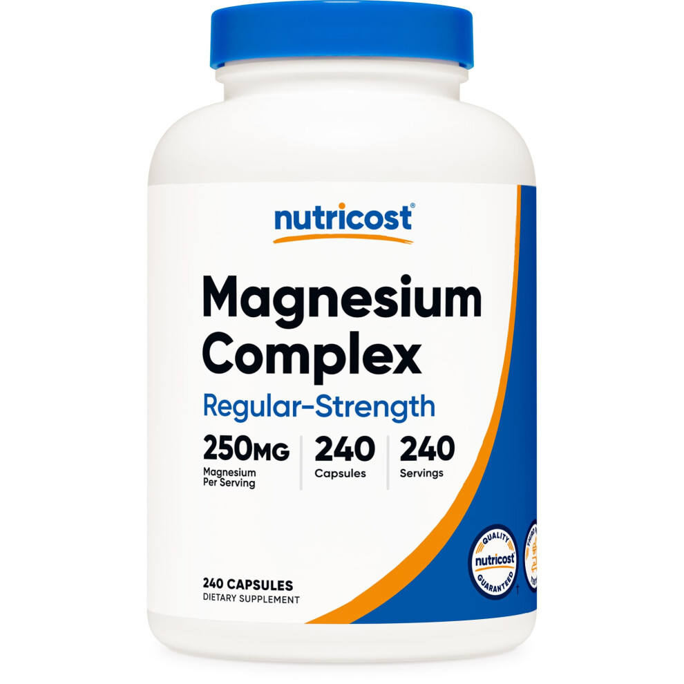 Nutricost Magnesium Complex 250Mg 240 Capsules - Magnesium Oxide Citrate And Glycinate - Gluten Free And Non-Gmo