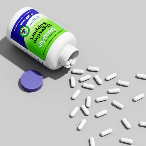 AbsorbAid Digestive Enzymes 240 vCaps comprovadamente aumenta a absoro de nutrientes vitais em at 71% 1