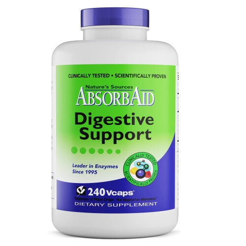 AbsorbAid Digestive Enzymes 240 vCaps comprovadamente aumenta a absoro de nutrientes vitais em at 71%