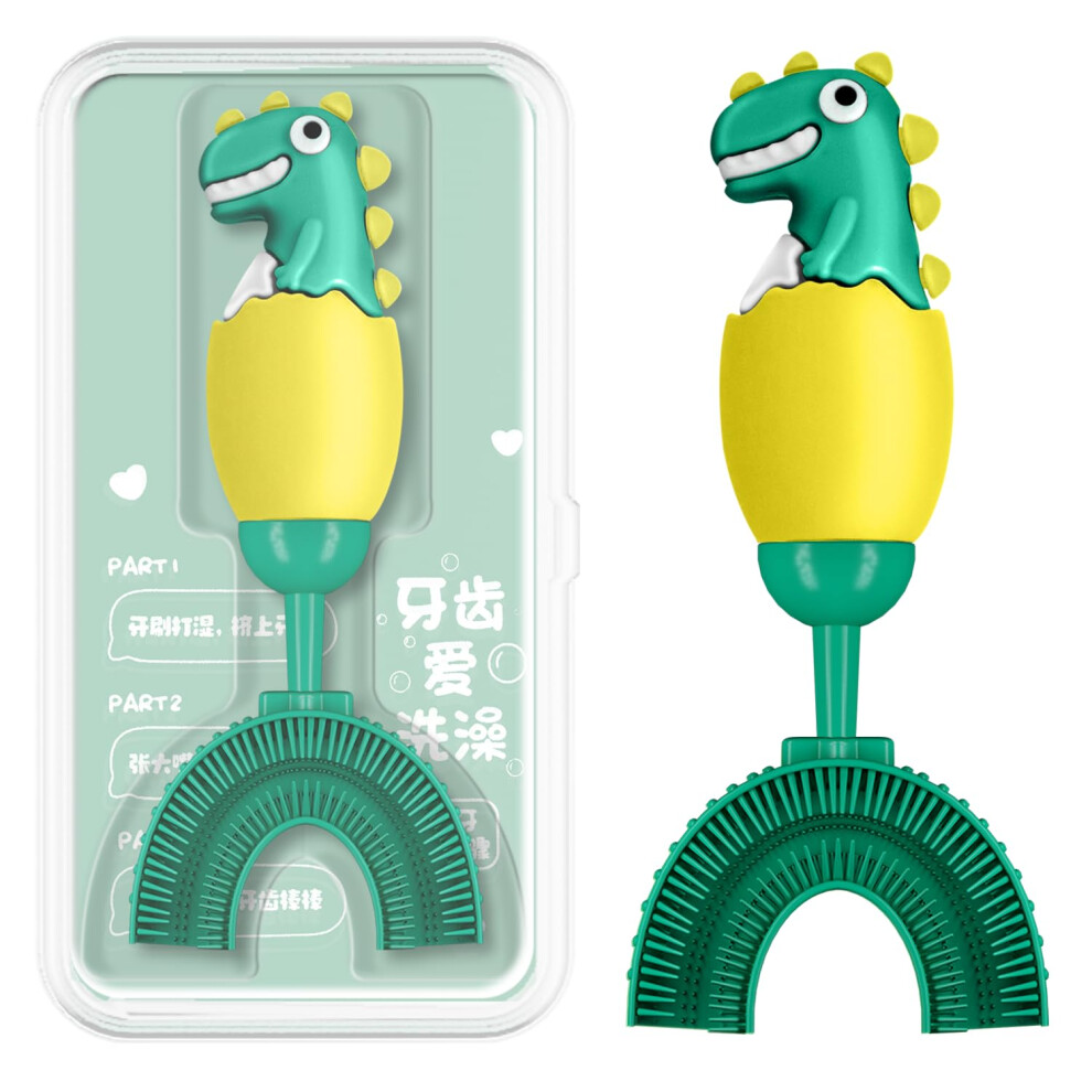 ZMRZ U-Shaped Toothbrush Kids for 2-6 Years  Toddler Training Toothbrush  Food Grade Soft Silicone Brush Head  Manual Whole Mouth Toothbrush for-image-OPC-PHXRPQ9-NEW