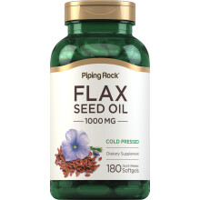 Piping Rock Aceite de Linaza 1000mg Cápsulas Blandas | 180 Unidades | Suplemento Prensado en Frío