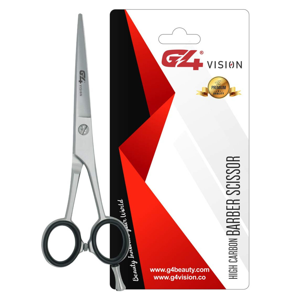 G4 Vision Light G4 Barber Hair Cutting Scissors Shears High Carbon Razor Sharp Mustache Haircut Hairdresser (6.5 Inch)