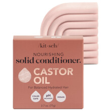 Kitsch Castor Oil Hair Conditioner Bar - Hydrating Nourishing & Cleansing For Curly Wavy or Straight Hair Natural Organic Vegan Plastic-F