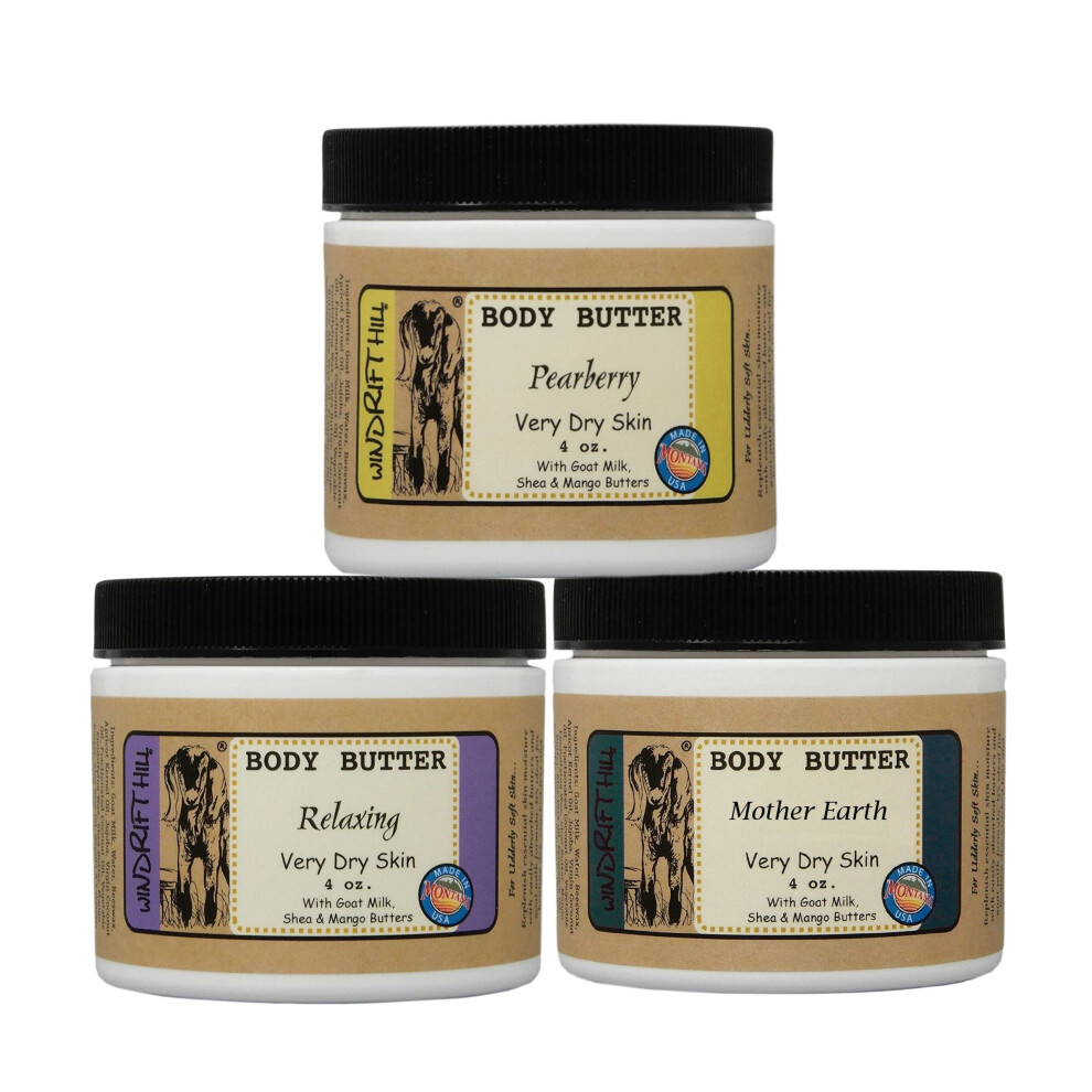 Windrift Hill 4Oz Body Butter Moisturizing Lotion For Very Dry Skin (Unscented)
