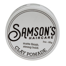 SAMSON'S HAIRCARE Lichtgewicht Medium Hold No-Shine Kleipommade op waterbasis - Voedt en houdt het haar vast 3 oz.