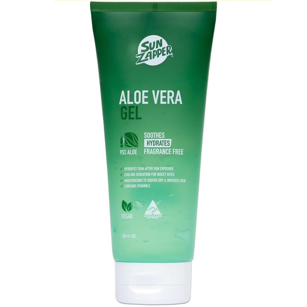 Sun Zapper Aloe Vera Gel - After Sun - Hydrates Skin After Sun Exposure After-Sun Care 200Ml