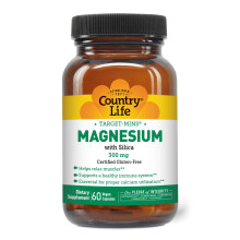 Country Life, Target-Mins, Magnesium-Kapseln mit Silizium, 300 mg, 60 vegane Kapseln
