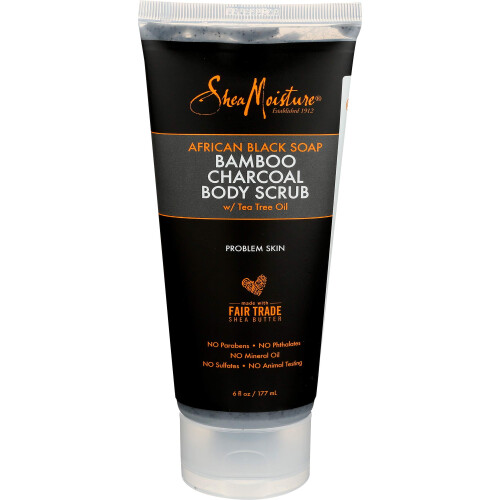 Shea Moisture Esfoliante corporal com carvo de bambu e umidade de karit 6 onas