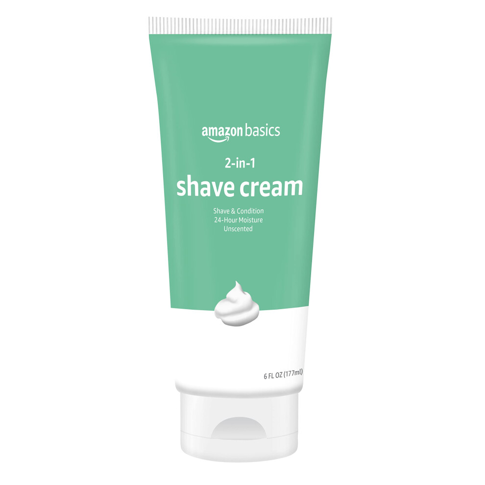 Amazon Basics 2-In-1 Shave Cream  Fragrance Free  6 Fl. Oz.  2 Pack (Previously Solimo)-image-OPC-PHXRRPH-NEW