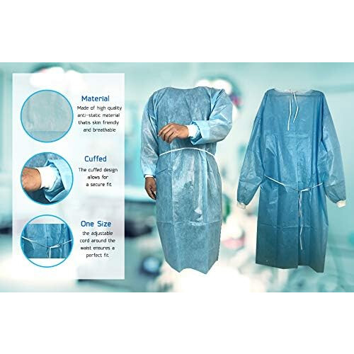 AAMI Level 1 Cuffed Propylene Disposable Isolation Gown (10pcs) 1