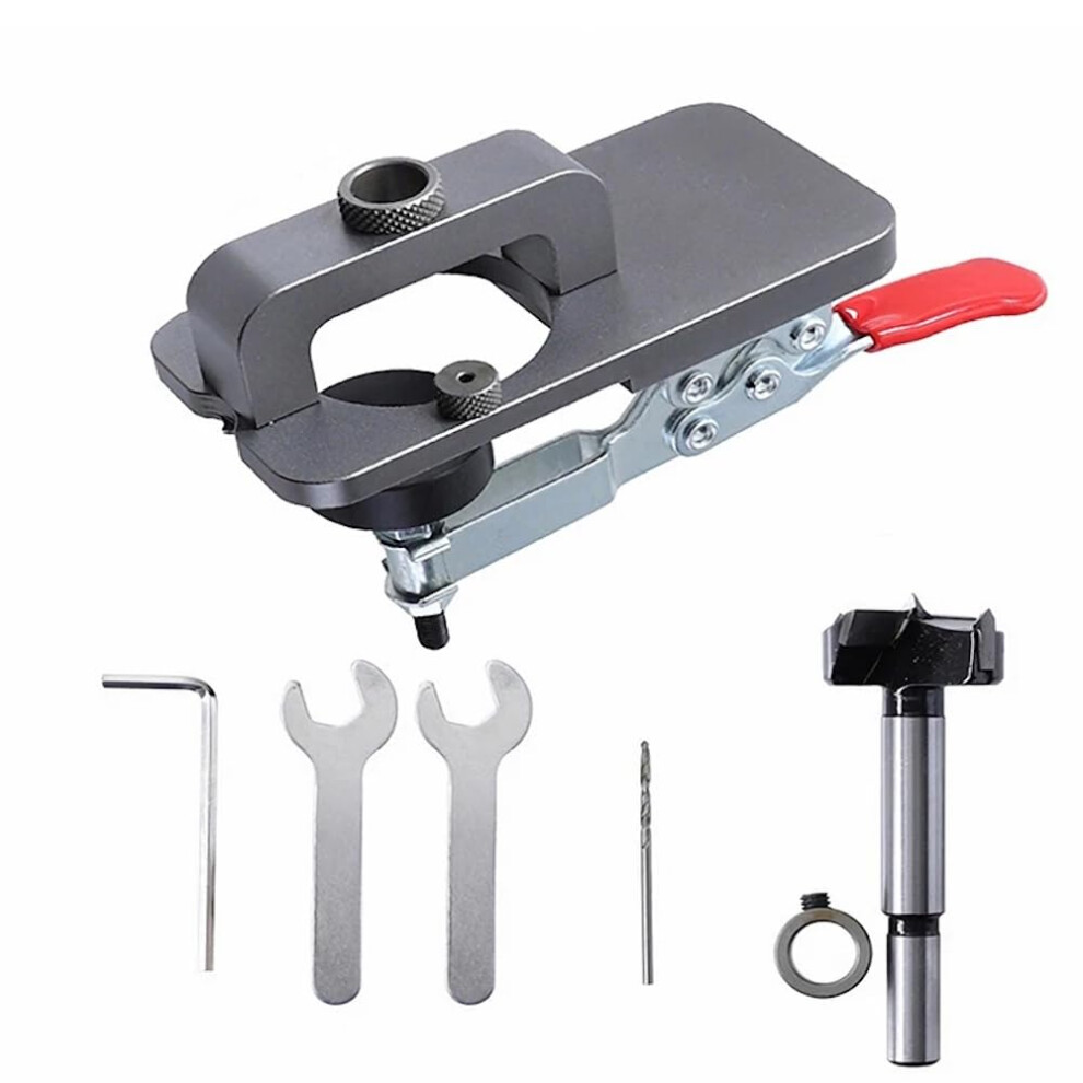 35Mm Concealed Hinge Boring Jig Kit Woodworking Hole Drilling Guide Locator For Door Cabinets 940534661646