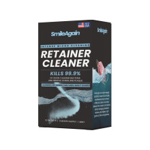 Smile Again Retainer Cleaner -puhdistusaine - 90 puhdistusta (0,23 per puhdistus) 12 pakkausta / 3 kuukauden toimitus - Clear Aligners Hammasproteesi
