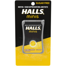 HALLS Minis Honey Lemon Flavor Sugar Free Cough Drops 24 Drops