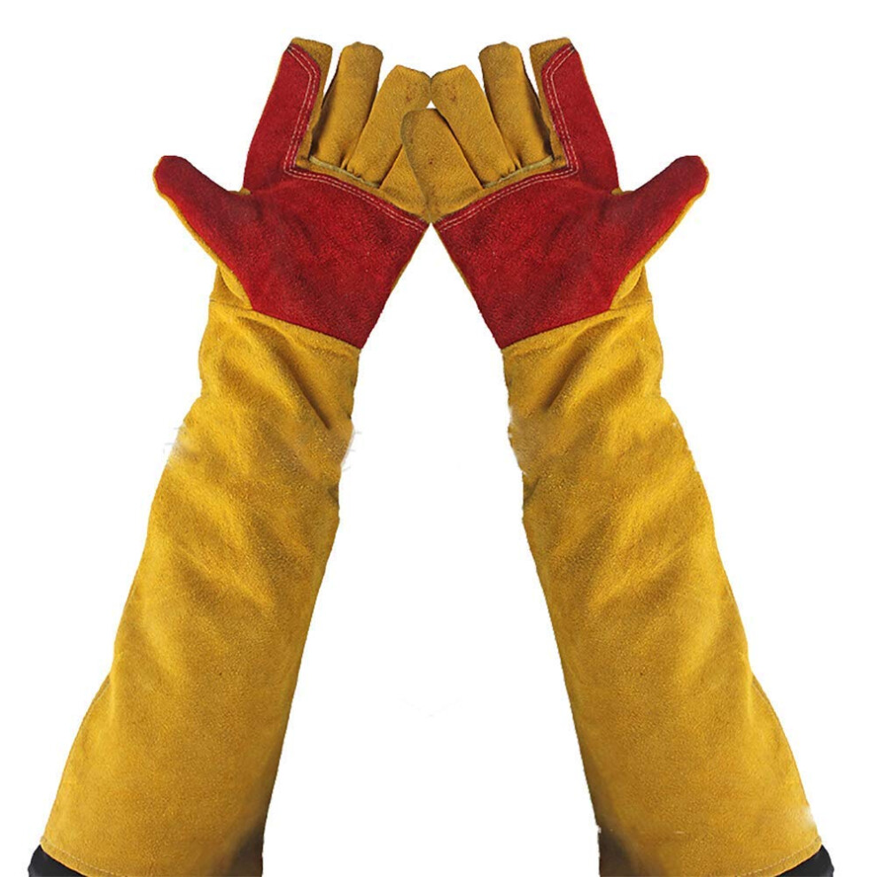 23.6' Inch Long Sleeves Welding Safety Gloves, Lined And Kevlar Stitching Welders Gauntlets 940534661783